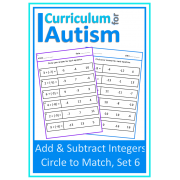 Addition & Subtraction of Integers, Circle To Match Worksheets